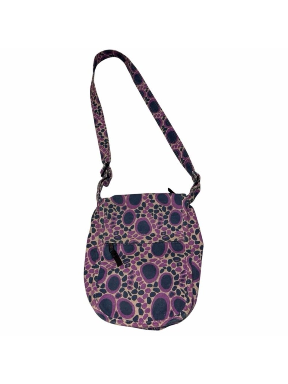 Kavu Purple Print Canvas Crossbody Purse Bag